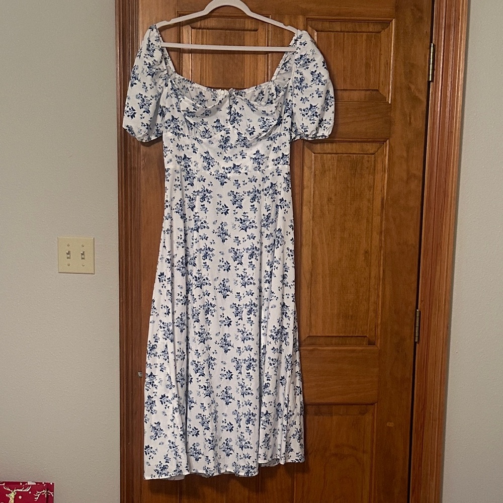 Lioness Blue Floral Midi Dress